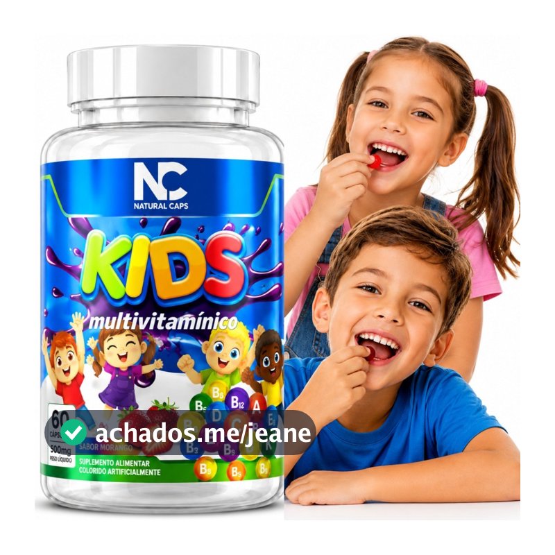 NC Kids Multivitamínico Infantil 60 Comprimidos Mastigáveis Sabor Morango Vitaminas Infantis
