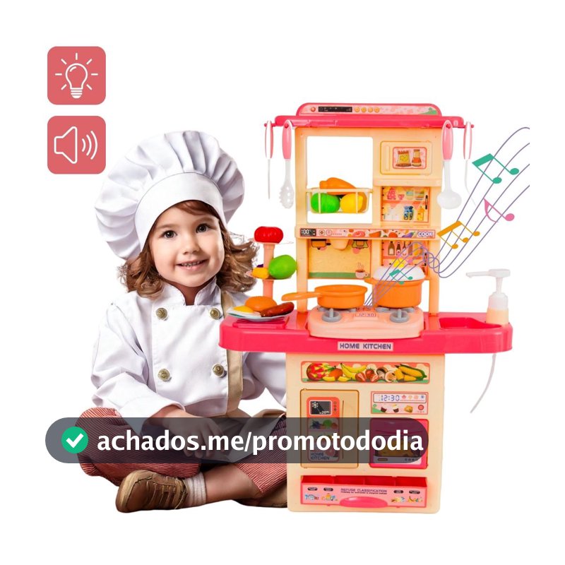 Kit Cozinha De Brinquedo Completa Infantil Sai Água E Som