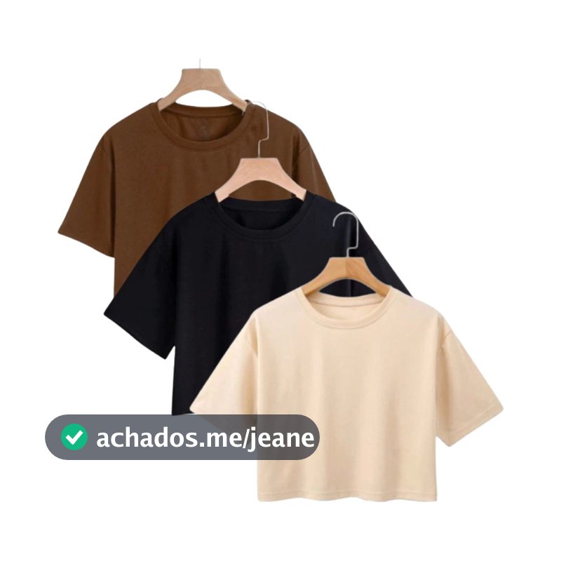Kit 3 Blusa Cropped Feminino Oversized Academia Malha Premium 100%