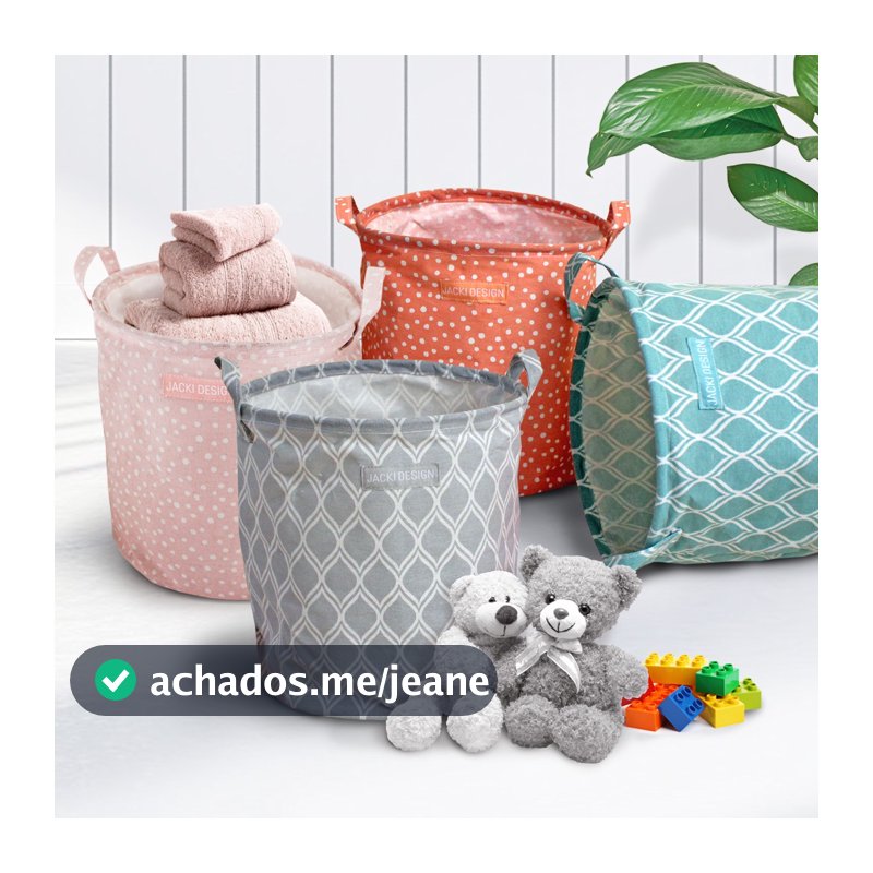 Cesto Organizador Multiuso Cesto de Roupa e Brinquedos Dobrável Tecido Multiuso Impermeavel M