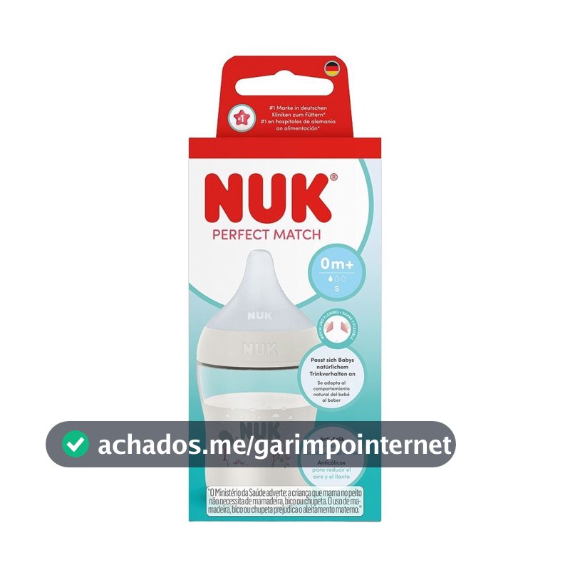 Mamadeira NUK Perfect Match Silicone Estampa Ovelha 0+ Meses 150ml