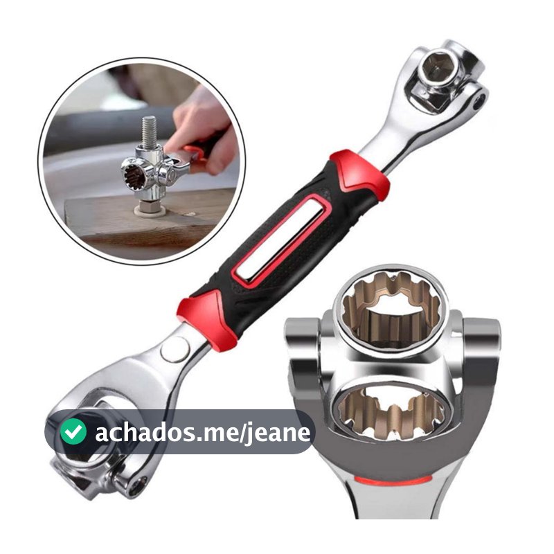 Chave Multifuncional 48 em 1 Universal com Ímã e Rotação 360°  Resistente para Trabalhos Automotivos e Domésticos -F3