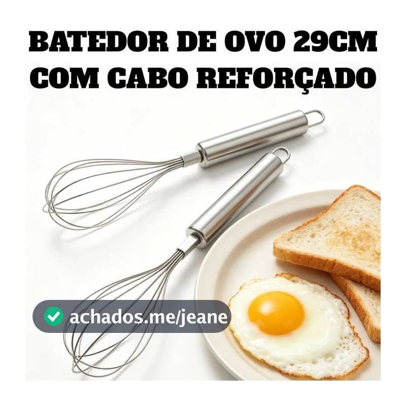 Batedor Fouet Profissional De Ovos e Massas Cabo Reforçado 29CM Utensilio Original Line Qualidade e Resistente Premium