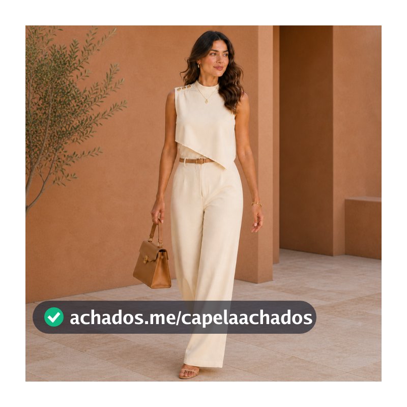 Conjunto Feminino Alfaiataria Blusa Assimétrica Capa e Calça Reta Premium Moda Evangélica Social Casamento Ref 25140