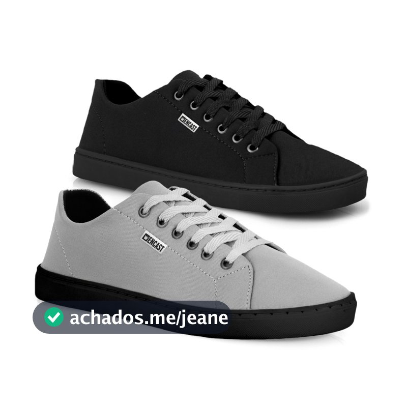 KIT 2 pares de tênis casual masculino confortável