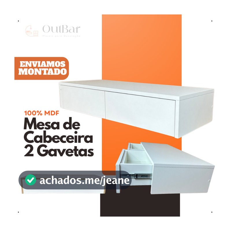 Mesa De Cabeceira Penteadeira 2 Gavetas Suspensa