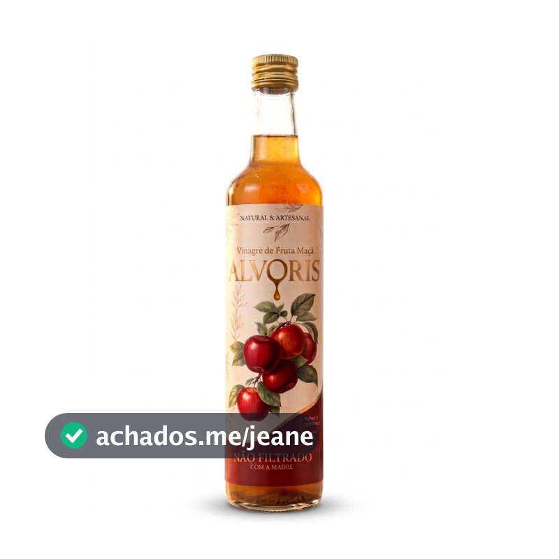 Vinagre de Maçã Orgânico Alvoris 500ML | Não Filtrado | Com a Madre | Artesanal