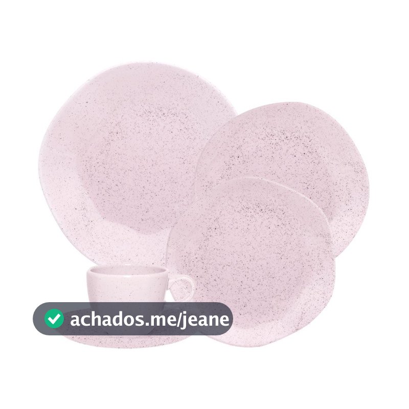Jogo de Jantar 20 Peças Ryo Chá Pink Sand Porcelana Oxford