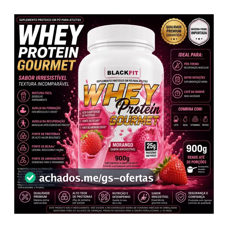 Whey Protein 900g Muito Barato Bom e Saboroso - Massa Muscular Academia Fitness Treino Tênis Camiseta ENVIO RAPIDO