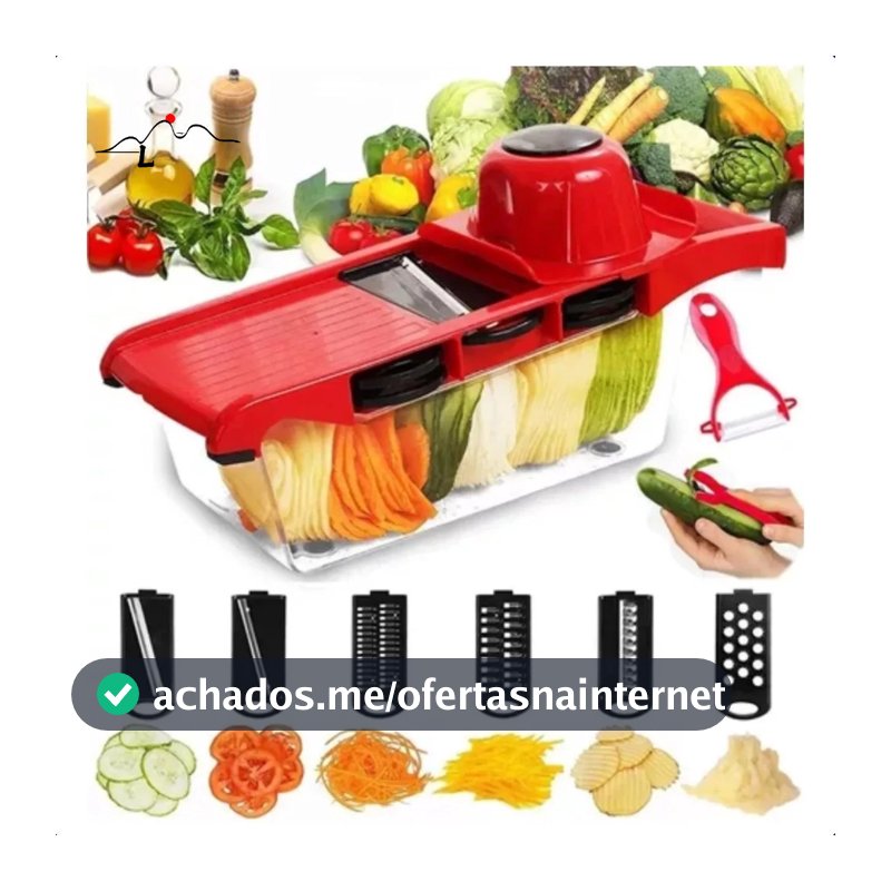 Fatiador 6 Em 1 Mandoline Slicer Ralador Cortador De Legumes Fruta Multifuncional Aço Inox Cozinha
