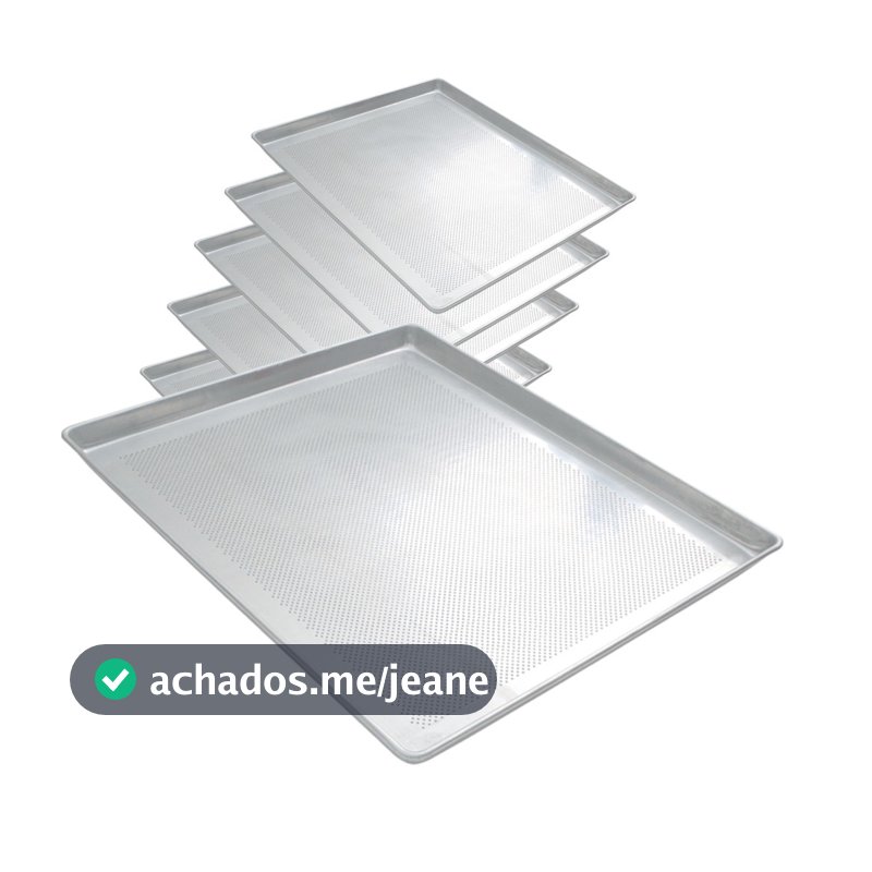 KIT 2 ASSADEIRA ALUMINIO 0,8MM 58 X 70 X 3,5 PERFURADA ESTAMPADA - IMECA