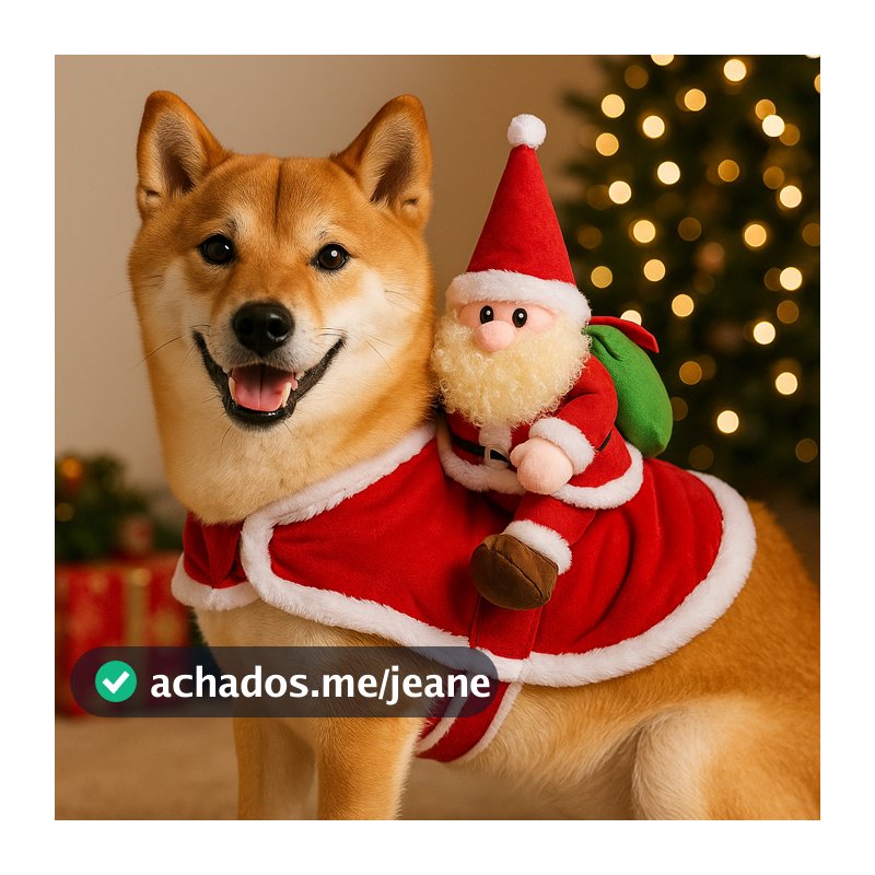Fantasia Natalina Pet Papai Noel Montado Roupinha Confortável Para Cachorro e Gato Natal
