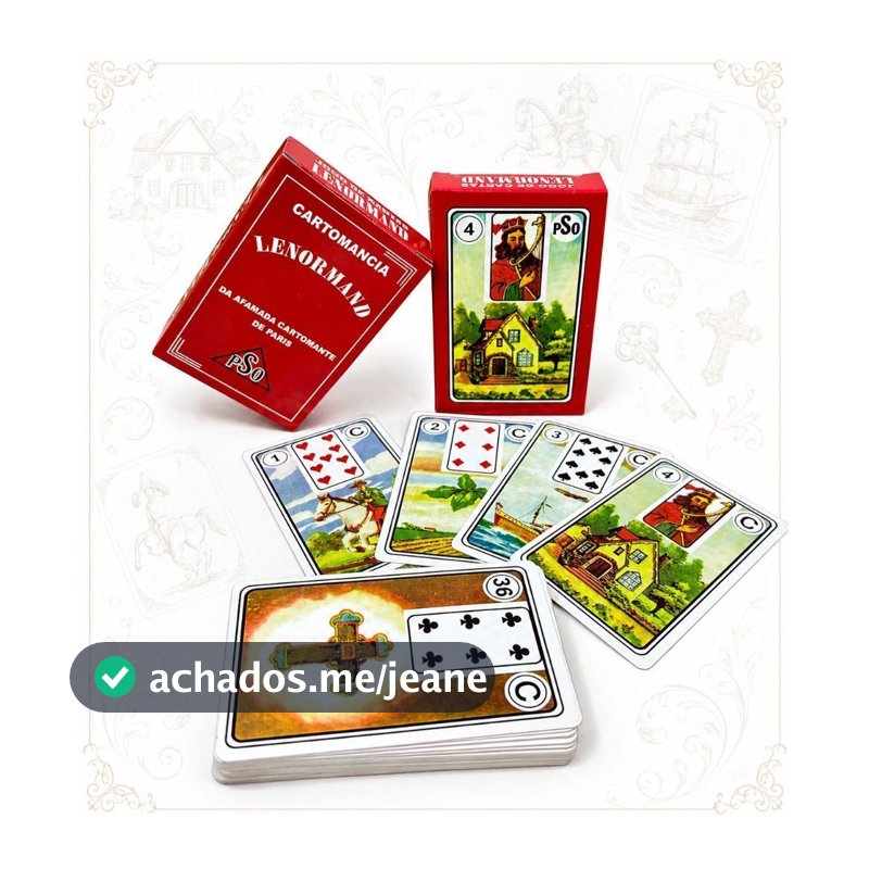 Baralho Cigano Lenormand 36 Cartas Tarot Cartomancia com Manual de instruções para Inciantes