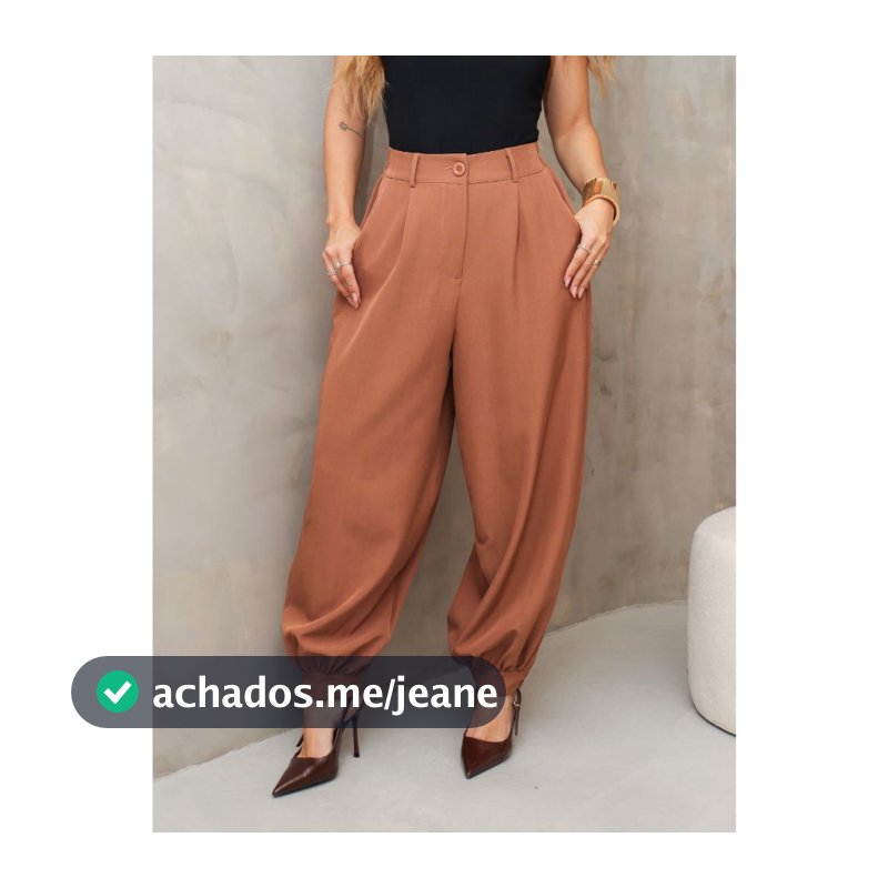 SM Calça Jogger Feminina Alfaiataria Cintura Alta Elegante Casual Social com Punho Y-131