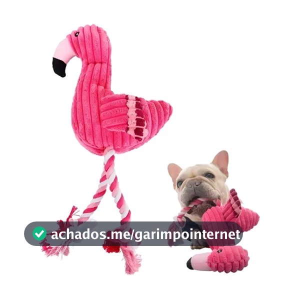 Pelúcia Flamingo Pet – Brinquedo Mordedor para Cães