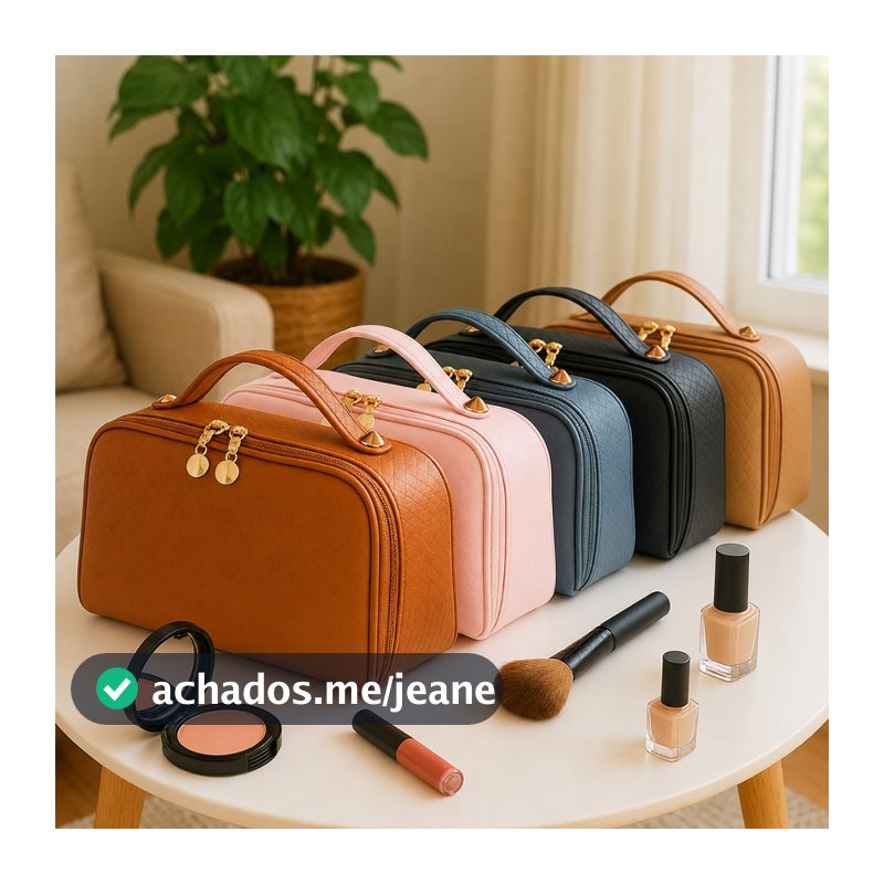 Necessaire De Viagem Premium Em Couro PU Design Sofisticado e Impermeável ATP41