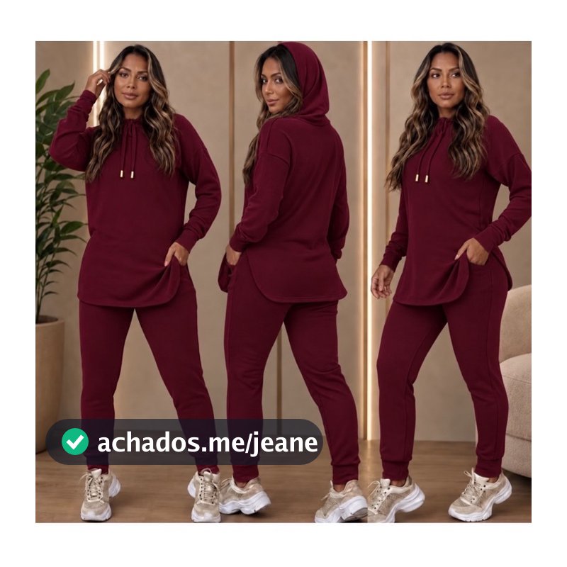 QUEIMA DE INVERNO! Conjunto Envio Rápido casual mais vendidos Lanzinha Bolso capuz  moda feminina outono inverno básico