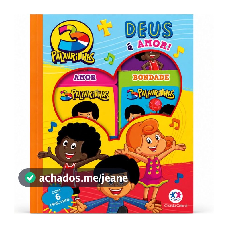 Box com 6 Minilivros 3 Palavrinhas - Deus é amor!