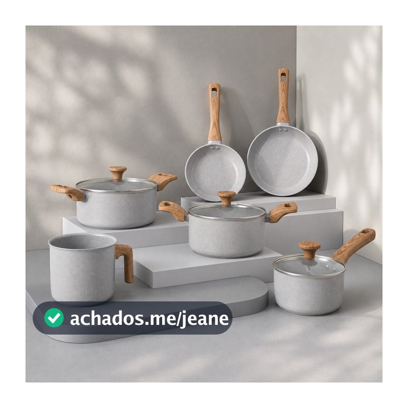 Jogo de Panelas 6 Peças de Indução Com Revestimento Ceramico Pratic Cook NÃO GRUDA NADA