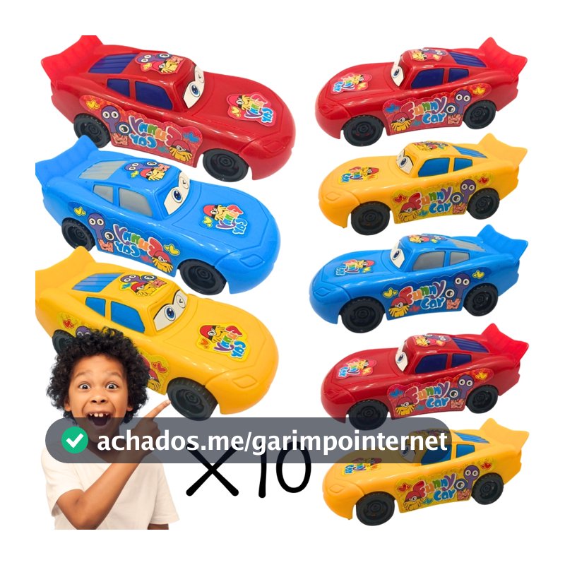 Kit 10 Carrinhos Brinquedo Fricção Criança Carros Coleção Infantil Miniatura Menino Prenda Atacado