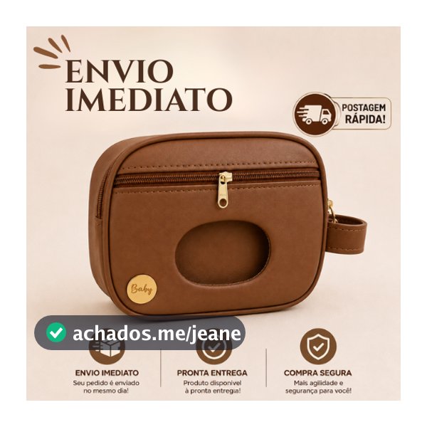 Necessaire elegante porta lenço umedecido, pomada e fraldas portátil e impermeável