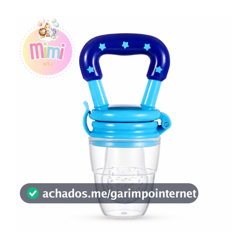 Chupeta  Mordedor Alimentadora Bebê De Silicone Porta Fruta Azul e Rosa