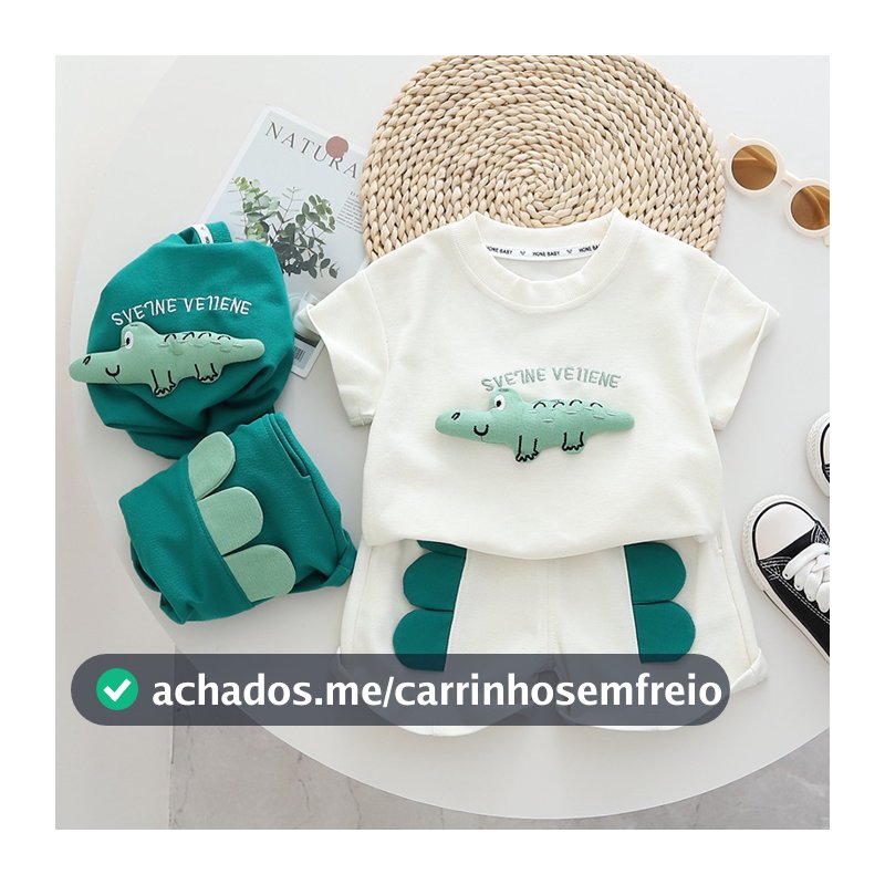 Novo Terno Infantil Menino Verão Estereoscópico Dinossauro Camisa Camiseta Shorts Casuais Conjunto De Duas Peças