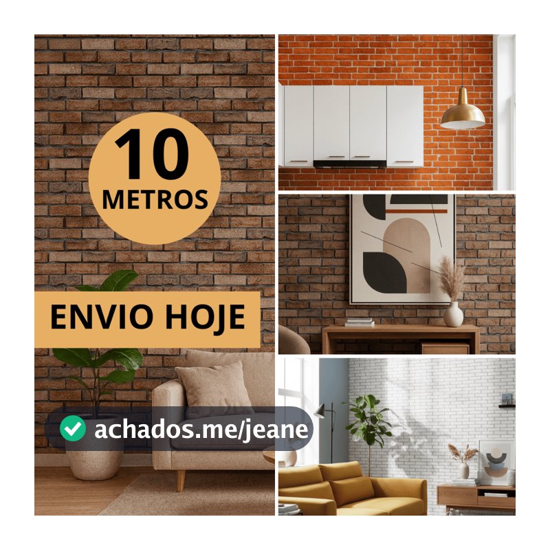 Papel De Parede Adesivo Tijolinho Tijolo Auto Colante Escuro Claro Rústico Quarto Sala Lavável
