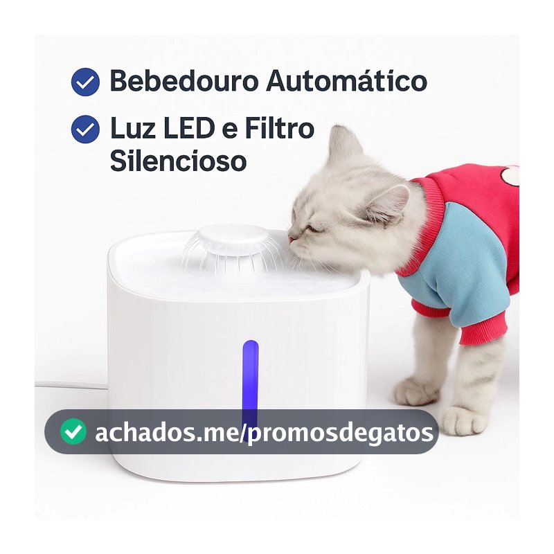 Bebedouro Fonte de água 3 Litro para gatos automático para animais de estimação