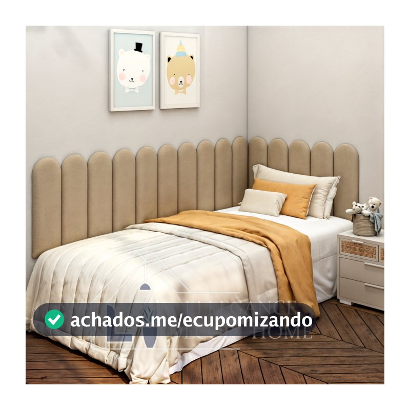 Kit Cabeceira Nuvem em L Adesiva Estofada Para Cama de Solteiro, Casal, Queen e King - Envio Rápido