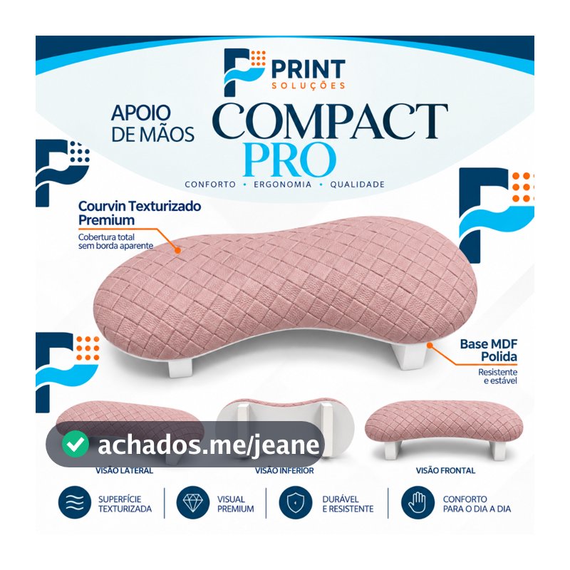 Apoio Apoiador Suporte de Mão Braço Rosa Compacto Pro Manicure Profissional Ergonômico Nail Design Unhas Gel