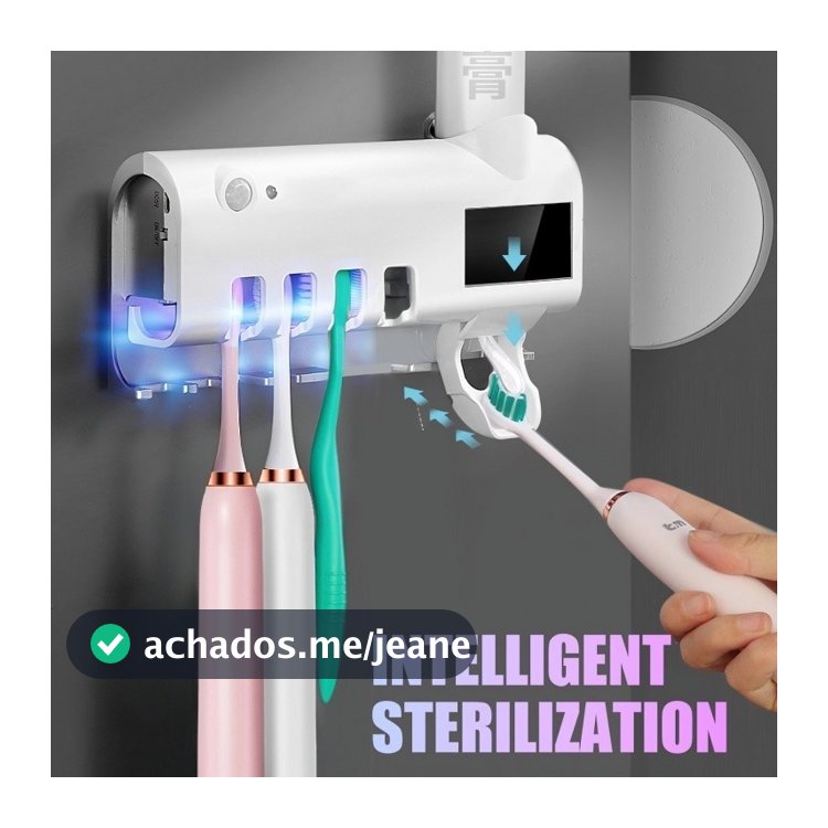 Suporte Escova De Dentes Esterilizador Com Luz UV Antibacteriano Decoracão Banheiro