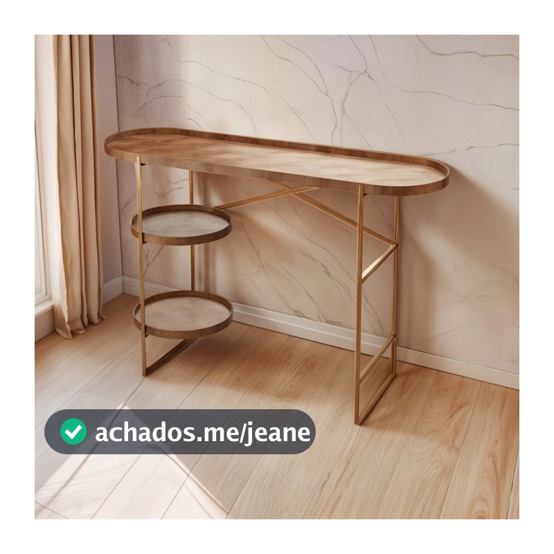 Aparador Austin Em Couro Com Pés De Ferro Top 90cm Carrinho bebidas Buffet lateral luxo