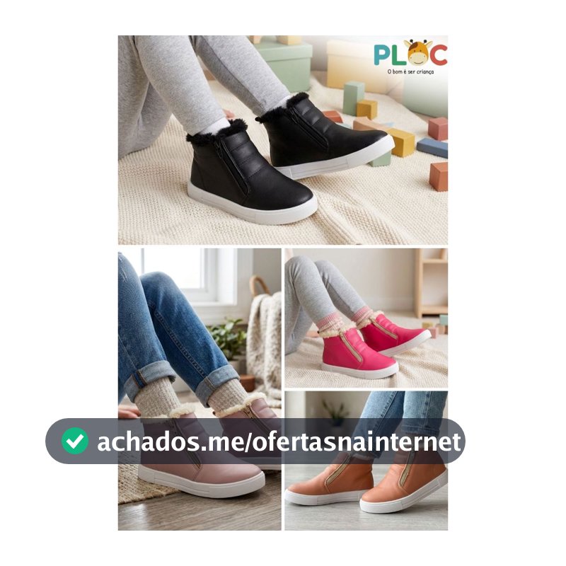 BOTA INFANTIL FORRADA DE PELÚCIA SUPER MACIA E CONFORTÁVEL