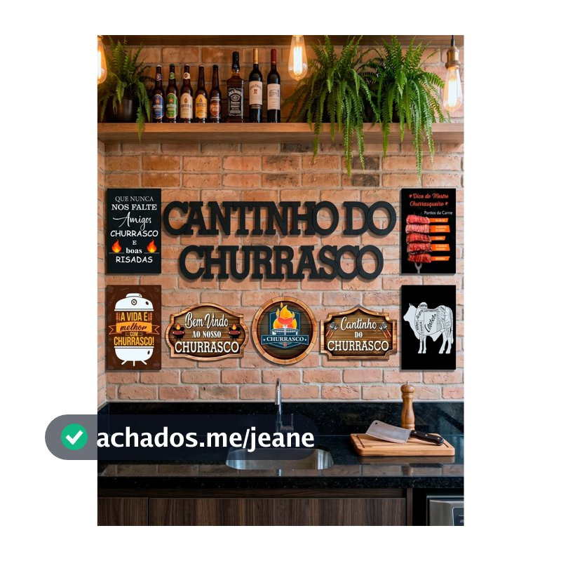 Conjunto Quadros E Letras Cantinho Churrasco Área De Lazer Gourmet