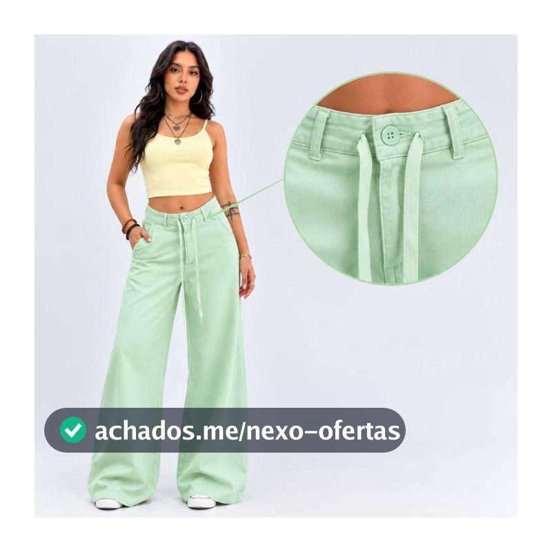 Calça Feminina Sensorial Marrant Pantalona Cintura Alta Com Amarração Elegante