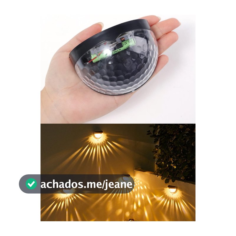 KIT 4-12 Arandela de Parede Energia Solar Branco Quente ou RGB Bateria Área Externa Branco Preto UNIFY