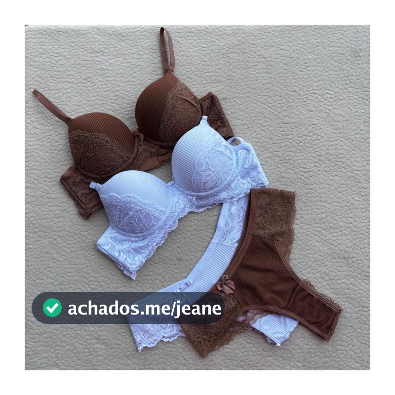 kit 2 Conjuntos De Renda  Alexia Com Bojo Sexy