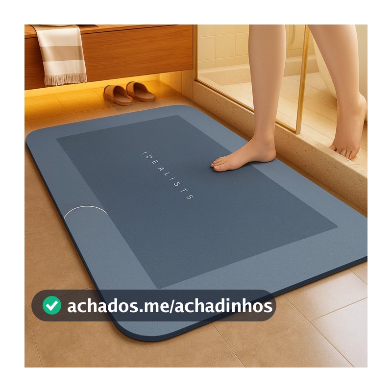 Tapete de Banheiro Absorvente Antiderrapante Secagem Rápida