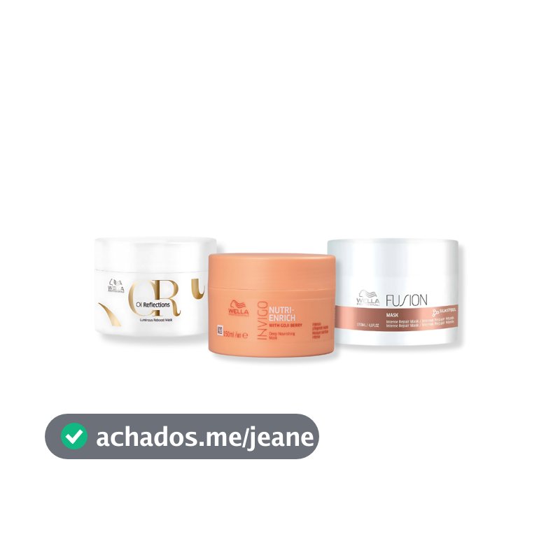 Kit Wella - Cronograma ( Máscara Enrich 150g , Máscara Oil Reflections 150g e Máscara Fusion 150g)