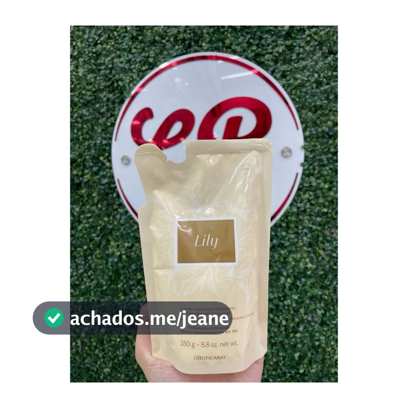 Refil Creme Acetinado Hidratante Corporal Lily 250G - BOTICÁRIO.