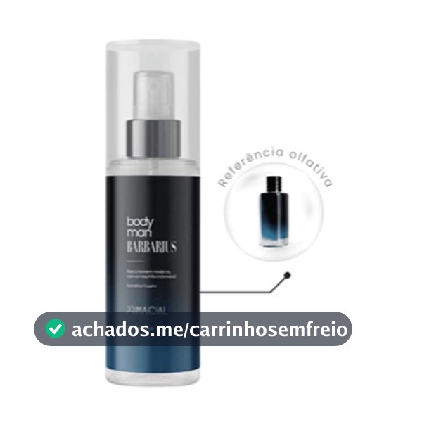 Body Splash Masculino Barbarius 200ml - Frescor Cítrico, Sofisticação Aromática, Rastro Amadeirado