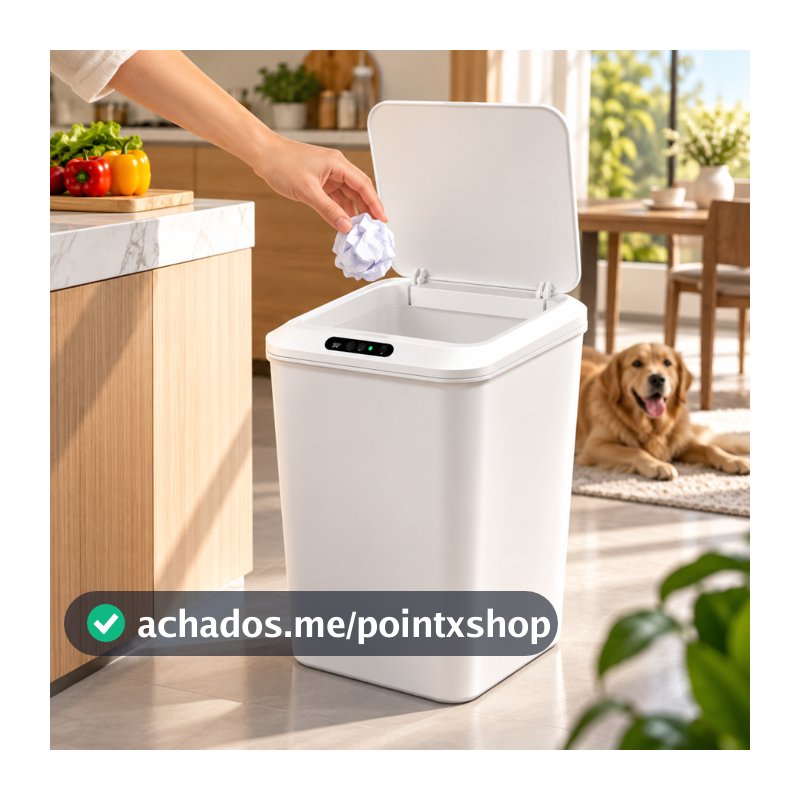 Lixeira Sensor 16L Automática Inteligente Recarregável Moderna Usb Anti Odor Cozinha Banheiro Escritório