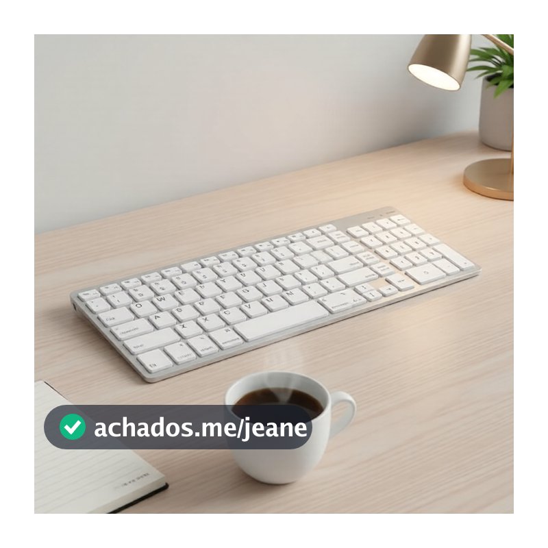 Teclado Bluetooth Fino para Apple Mac OS, Compatível com MacBook Air/Pro, iMac, Mac Mini, PC Mac