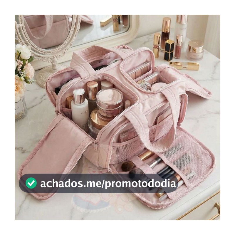Bolsa cosmética portátil de grande capacidade, lavagem portátil de cosméticos para viagem, armazenamento