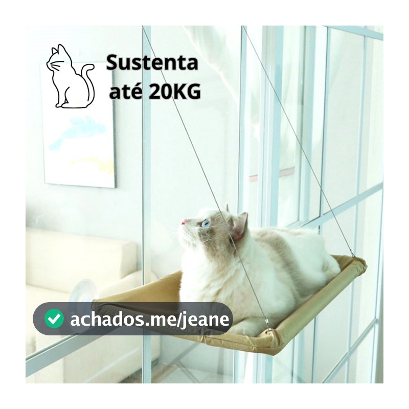 Cama Para Gato Suspensa de Janela GG com ventosas 20kg Caminha Rede pet