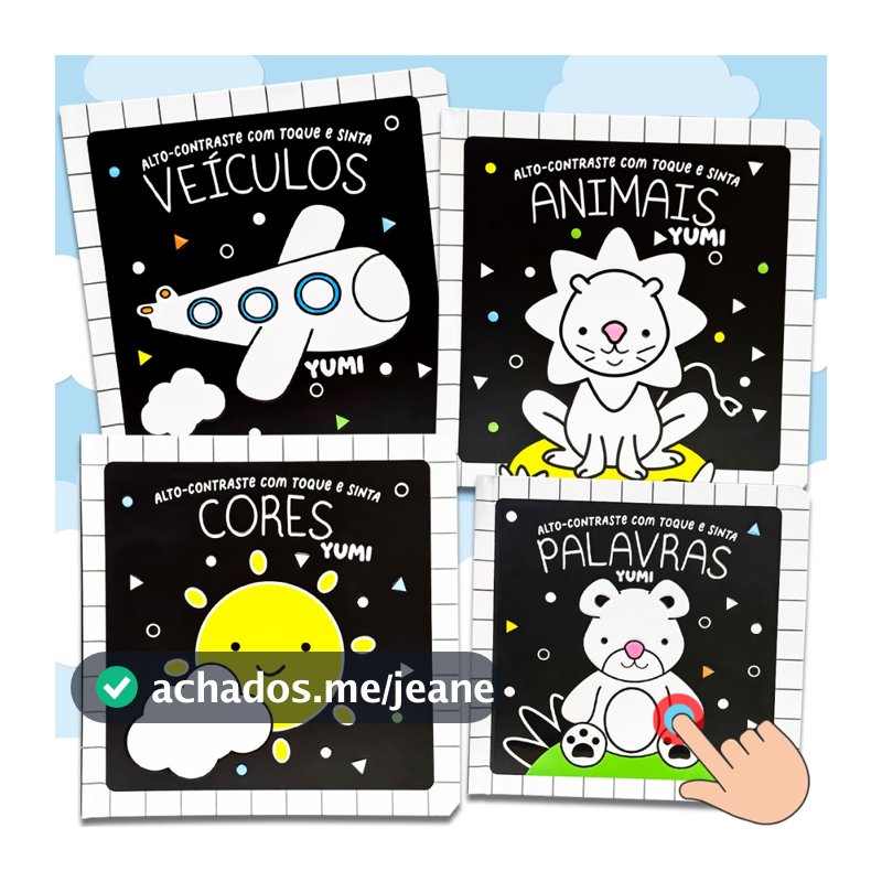 Livro Bebê Alto Contraste Interativo: Estímulo Visual Sensorial para Recém-Nascidos 0 a 6 Meses