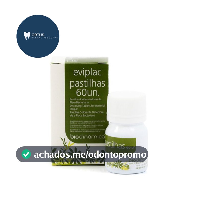 Eviplac Pastilhas Evidenciadoras de Placa 60un - Higiene Bucal e Prevenção da Cárie