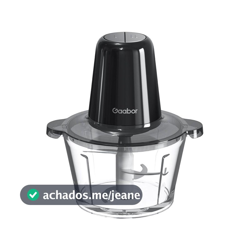 Gaabor Triturador e Processador de Carne e Legumes 2L 4 Lâminas de Aço Tigela de Vidro Multifuncional MG-15M02A