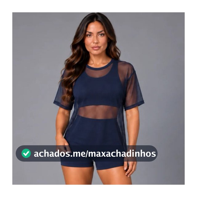 Kit 3 Peças Fitness Top + Short + Blusa de Tule Academia Confortável